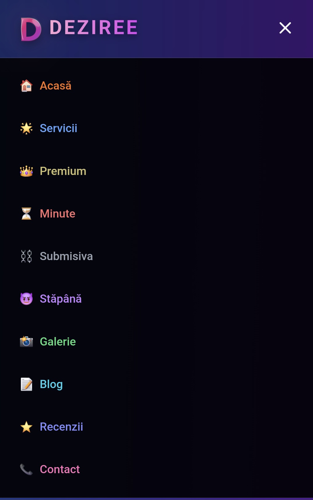 Escorte Sexy - Deziree.net - Linie erotica premium- intra in site-ul oficial Deziree.  net si alege din oferta de minute promotionale.  Poti benefia de placerea Deziree din orice tara a lumii! Noi nu promitem, noi facem! Poti suna direct sau trimite mesaj la numarul scurt de telefon 1523