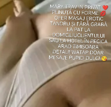 Pecica Arad - Escorta Sexy - MARY TRAV IN PRIVAT ?? PLINU?? CU FORME ???? OFER MASAJ EROTIC TANDRU ?I F?R? GRAB? LA PAT LA DOMICILIUCLIENTULUI SAU LA HOTEL ÎN PECICA ARAD TIMI?OARA 
DETALII WATAP DOAR MESAJE PUPICI DULCI ???? 
Detalii watap doar mesaj OK