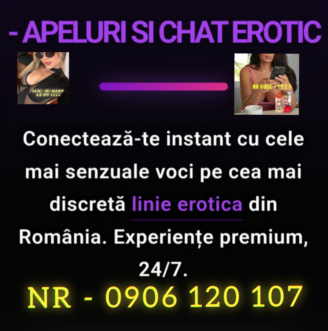 Escorte Sexy - Deziree. Net - Deziree.  net, NE GĂSEȘTI PE GOOGLE .  .  .  .  .  .  AI DE UNDE ALEGE.  .  .  .  CELE MAI NOI ESCORTE -SATISFACTIE GARANTATĂ- PREȚURI REALE oferă clipe magice tuturor doritorilor de sex .  Fetele drăguțele, puștoaice si doamne mature abia așteaptă să-ți împlinească cele mai nebănuite fantezii.  Nu ezita , sună la Nr afișat sau lasă SMS la 1523.  .  .  PISICUȚELE.  .  .  CEA MAI IEFTIN LINIE EROTICĂ GARANTAT-VOCE/ SMS / Nr 1523 /Ai fantezii murdare? Eu le fac reale.  .  .  cu vocea mea.  Șoptesc, gem, îți spun exact ce vrei să auzi… și puțin mai mult.  Sunt a ta, oricând mă vrei — fierbinte, umedă și nerăbdătoare.  .  .  .  Mă găsești non-stop.  Pupici